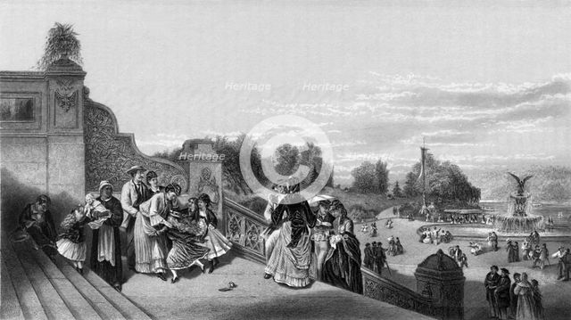 'The Terrace, Central Park, New York', 1874.  Creator: George R. Hall.