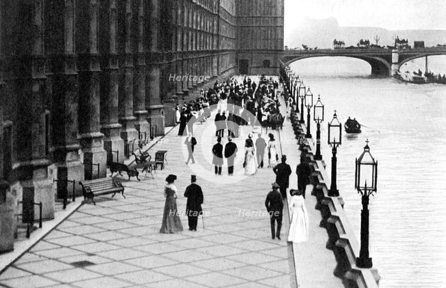 The Terrace, afternoon tea, Palace of Westminster, London, c1905. Artist: Unknown