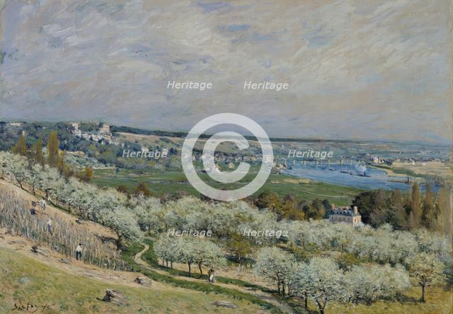 The Terrace at Saint-Germain, Spring, 1875. Creator: Alfred Sisley.