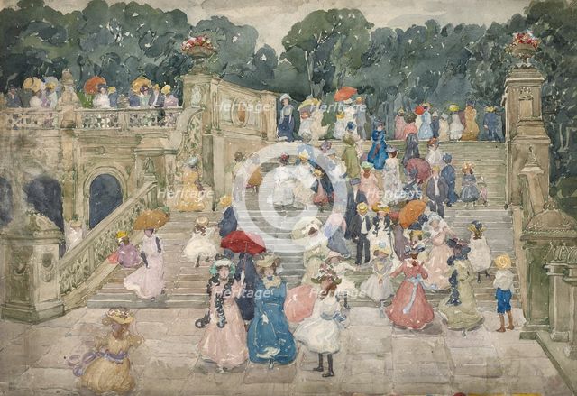 The Terrace Bridge, Central Park, 1901. Creator: Maurice Brazil Prendergast.