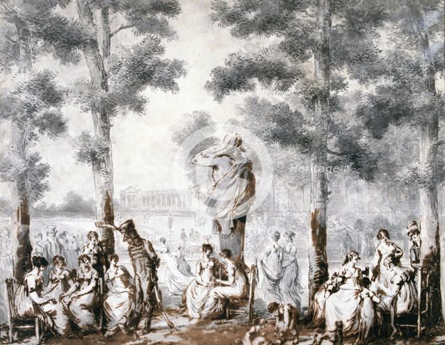 'The Terrace of the Tuileries', 1807. Artist: Jean Pierre Norblin