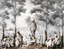 The Terrace of the Tuileries 1807. Artist: Jean Pierre Norblin