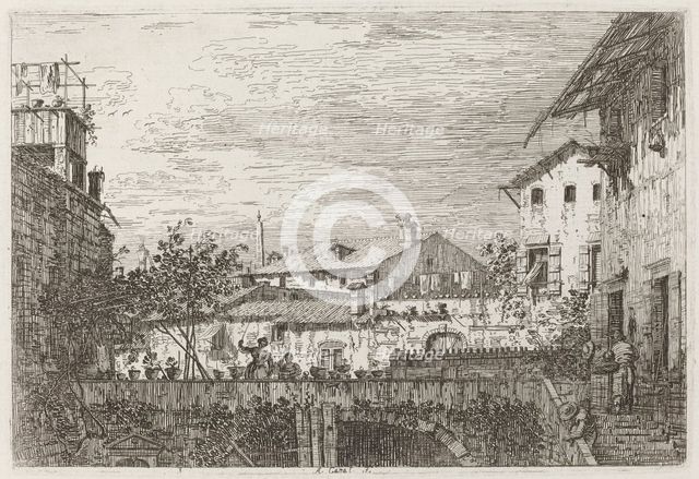 The Terrace [lower right], c. 1735/1746. Creator: Canaletto.