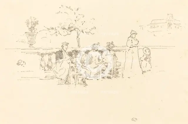 The Terrace, Luxembourg, 1894. Creator: James Abbott McNeill Whistler.
