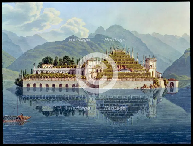 The terraced gardens, Isola Bella, Lake Maggiore, Italy, 1819. Creator: Mathias Gabriel Lory.