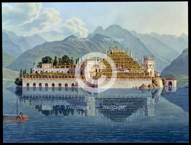 The terraced gardens, Isola Bella, Lake Maggiore, Italy, 1819. Creator: Mathias Gabriel Lory.