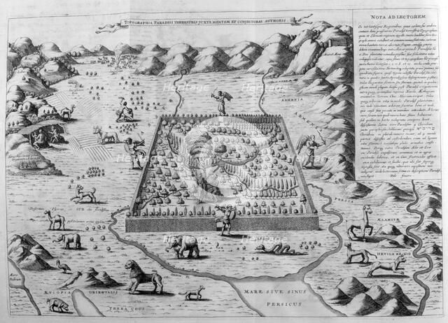 The terrestrial paradise, 1675. Artist: Athanasius Kircher