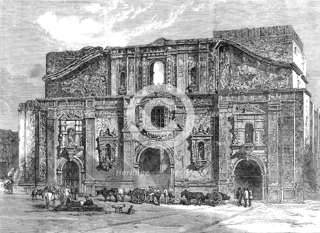 The terrible calamity in Santiago, Chili: ruins of La Compania [Compañía] Church, 1864. Creator: Unknown.