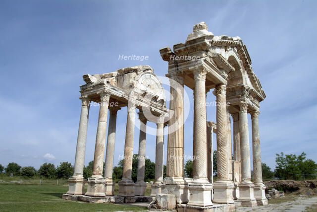 The Tetrapylon at Aphrodisias, Turkey. Artist: Samuel Magal