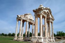 The Tetrapylon at Aphrodisias, Turkey. Creator: Samuel Magal