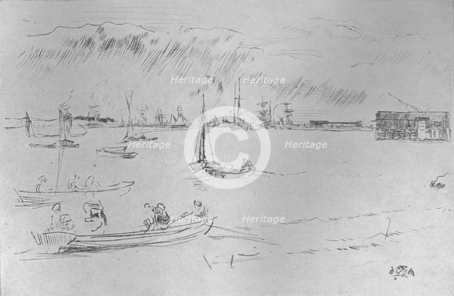 'The Thames Towards Erith', c1877, (1904). Artist: James Abbott McNeill Whistler.