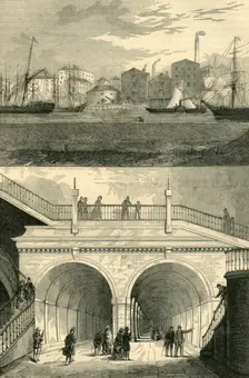 The Thames Tunnel (as it appeared when originally opened for traffic) (c1872). Creator: Unknown
