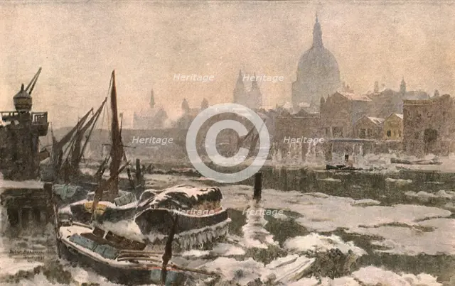 'The Thames: A Severe Winter', (c1900). Creator: Unknown.