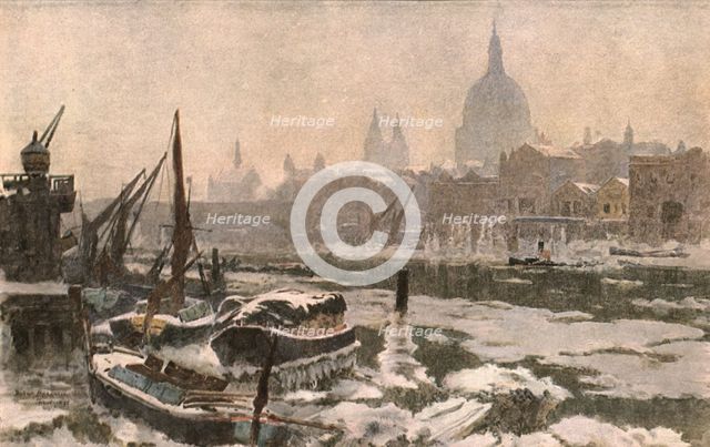 'The Thames: A Severe Winter', (c1900). Creator: Unknown.