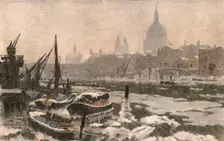 The Thames: A Severe Winter (c1900). Creator: Unknown