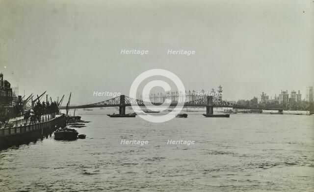 The Thames and Lambeth Bridge looking downstream, 1897. Artist: Unknown.