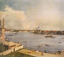 The Thames and the City of London from Richmond House, Whitehall, Westminster, c1747. Artist: Canaletto