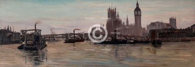 The Thames at Westminster, 1878. Creator: Edwin Edwards.