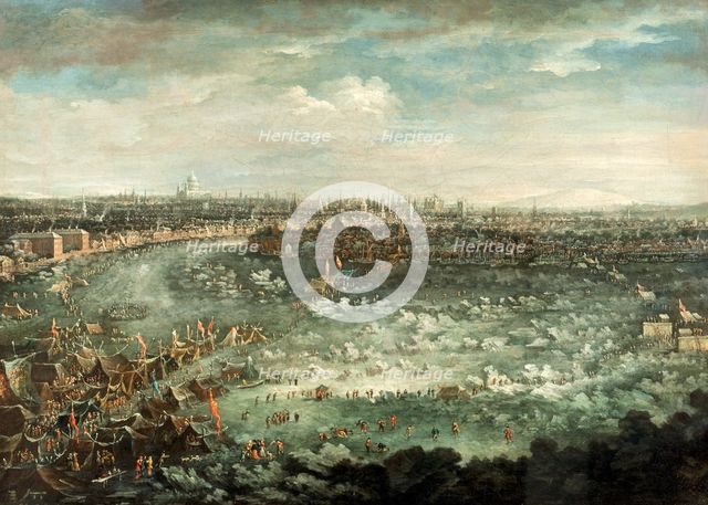 'The Thames During the Great Frost of 1739'. Artist: Jan Griffier II
