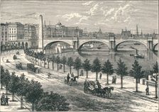The Thames Embankment, showing Cleopatra's Needle, 1896