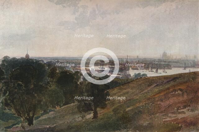 'The Thames from Greenwich Hill', c1820. Creator: Peter de Wint.