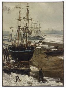 The Thames in Ice, 1860. Creator: James Abbott McNeill Whistler