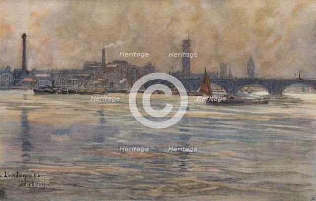 'The Thames, London', c1893. Artist: Frederic Houbron.