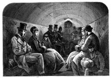 The Thames Subway at Tower-Hill: interior of carriage, 1870. Creator: Unknown
