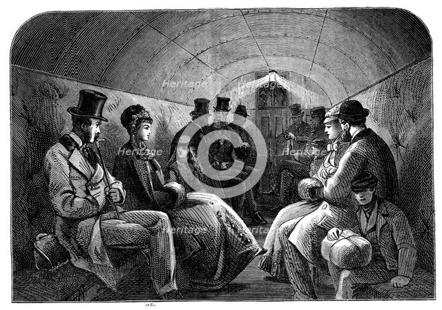 The Thames Subway at Tower-Hill: interior of carriage, 1870. Creator: Unknown.