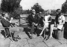 The Thatcher family at their Lamberhurst home in Kent, 1975