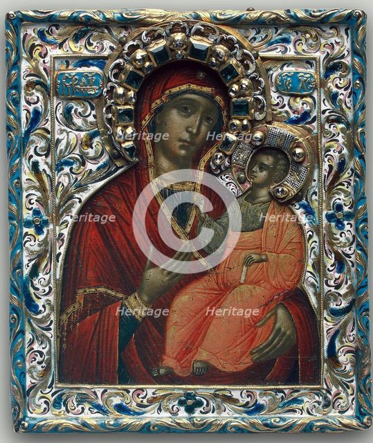The Theotokos of Tikhvin, End of 17th century. Artist: Russian icon  