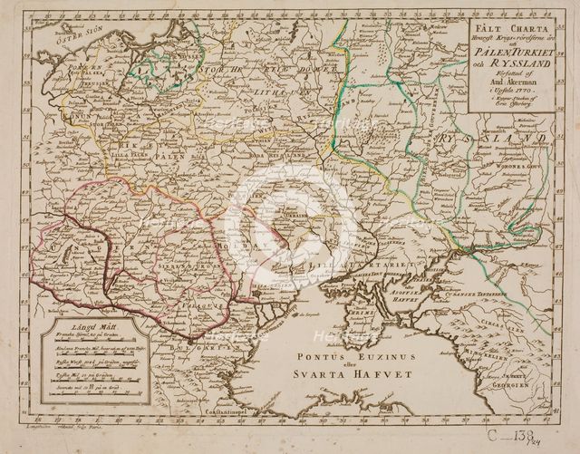 The theater of the Russo-Turkish War. Poland, Turkey and Russia , 1770.