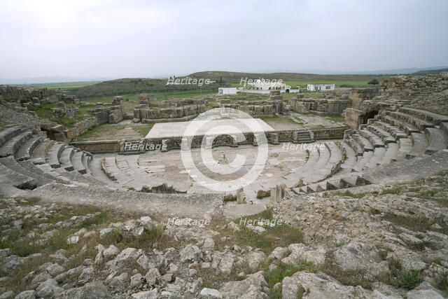 The theatre at Bulla Regia, Tunisia. Artist: Samuel Magal
