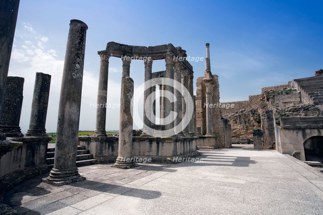 The theatre at Dougga (Thugga), Tunisia. Creator: Samuel Magal.