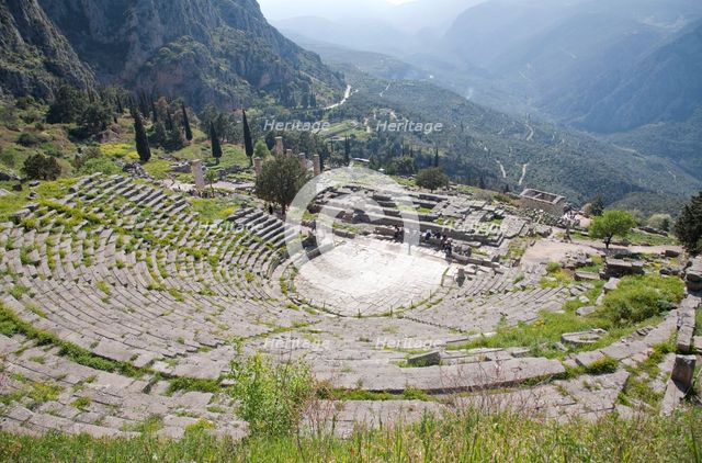 The theatre at Delphi, Greece. Creator: Samuel Magal.
