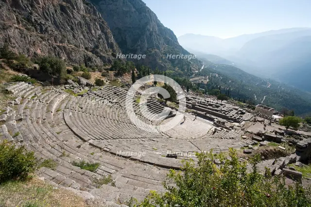 The theatre at Delphi, Greece. Creator: Samuel Magal.