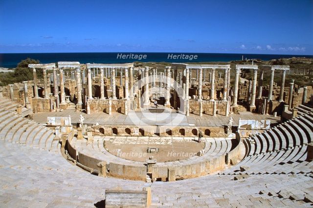 The theatre, Leptis Magna, Libya. Creator: Vivienne Sharp.