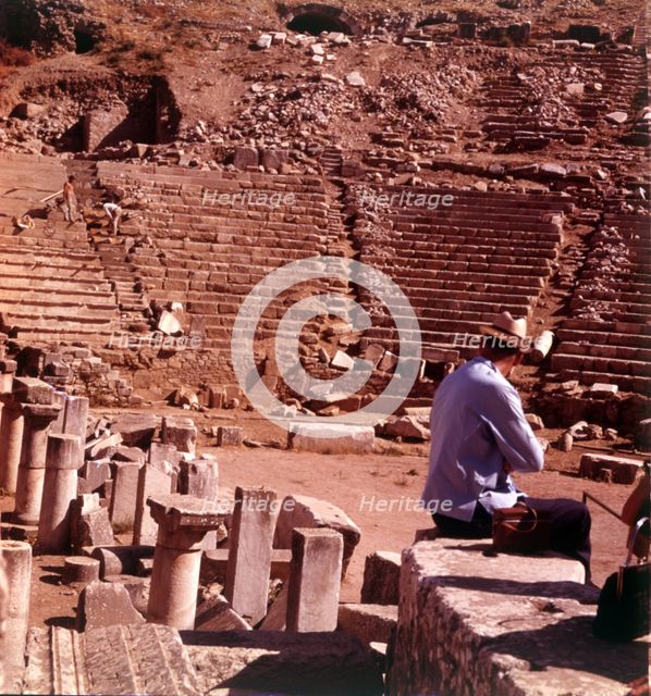 The Theatre, Pergamon, Turkey, c1955. Creator: Arthur Charles Kirby Ware.