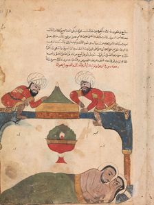 The Thieves on the Roof Awaken the Merchant", Folio from a Kalila wa Dimna, 18th century. Creator: Unknown