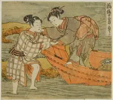 The Third Month (Hanamizuki), from the series "Fashionable Twelve Months..., c. 1770/72. Creator: Isoda Koryusai