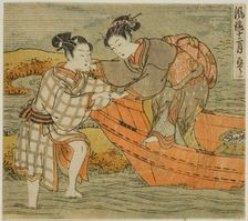 The Third Month (Hanamizuki), from the series "Fashionable Twelve Months..., c. 1770/72. Creator: Isoda Koryusai