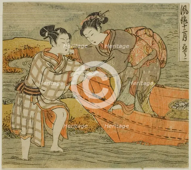 The Third Month (Hanamizuki), from the series "Fashionable Twelve Months..., c. 1770/72. Creator: Isoda Koryusai.