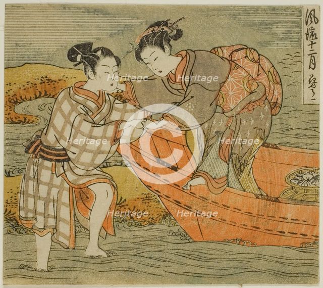The Third Month (Hanamizuki), from the series "Fashionable Twelve Months..., c. 1770/72. Creator: Isoda Koryusai.