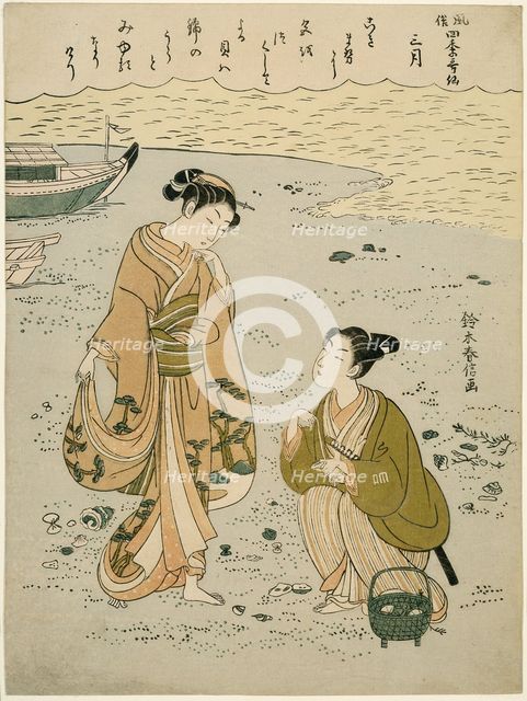 The Third Month (Sangatsu), from the series "Popular Versions of Immortal Poets in Four..., c. 1768. Creator: Suzuki Harunobu.