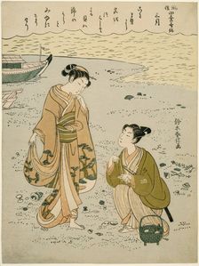 The Third Month (Sangatsu), from the series "Popular Versions of Immortal Poets in Four..., c. 1768. Creator: Suzuki Harunobu