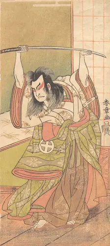 The Third Otani Hiroji as a Daimyo Standing on the Engawa, ca. 1771. Creator: Shunsho