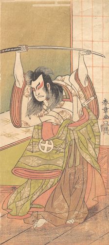 The Third Otani Hiroji as a Daimyo Standing on the Engawa, ca. 1771. Creator: Shunsho