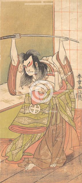 The Third Otani Hiroji as a Daimyo Standing on the Engawa, ca. 1771. Creator: Shunsho.