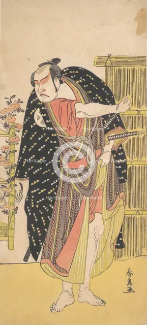 The Third Otani Hiroji as a Samurai Standing near a Tall Fence, ca. 1785. Creator: Katsukawa Shunsen.