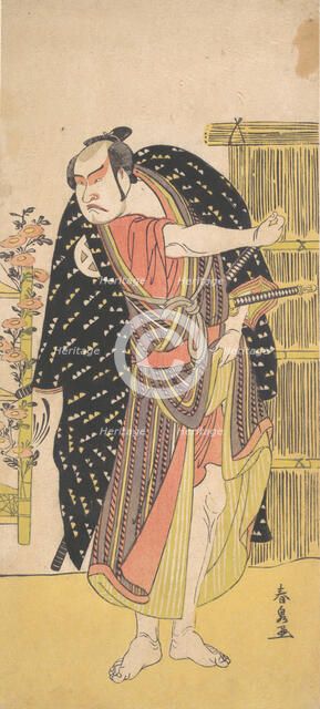 The Third Otani Hiroji as a Samurai Standing near a Tall Fence, ca. 1785. Creator: Katsukawa Shunsen.